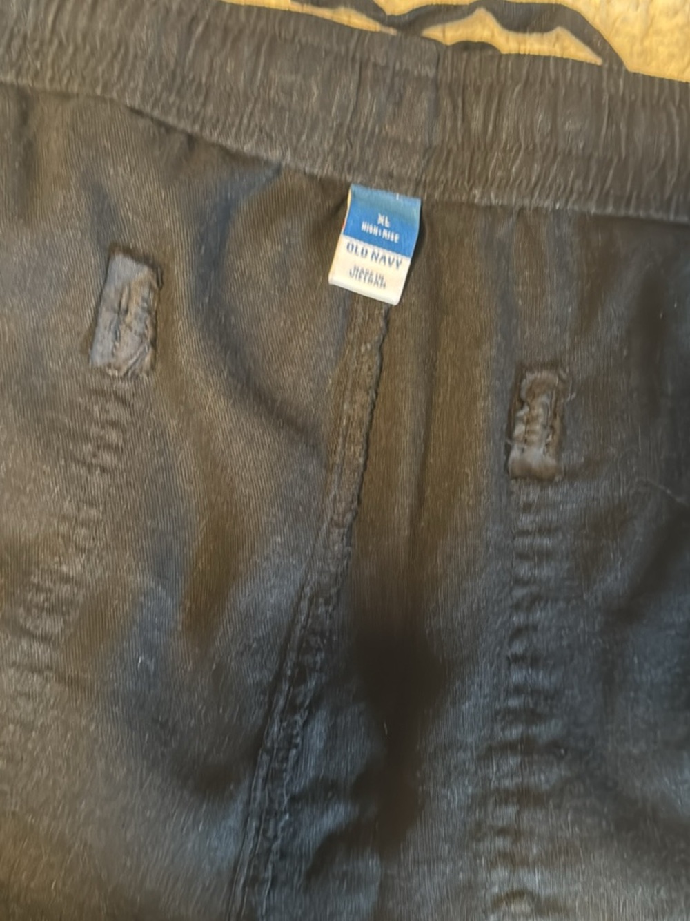 Old Navy Linen blend Black Elastic-Waist Shorts with drawstring